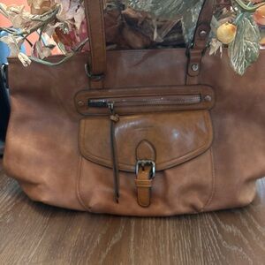 Chic Brown Leather Shoulder Bag David Jones of Paris